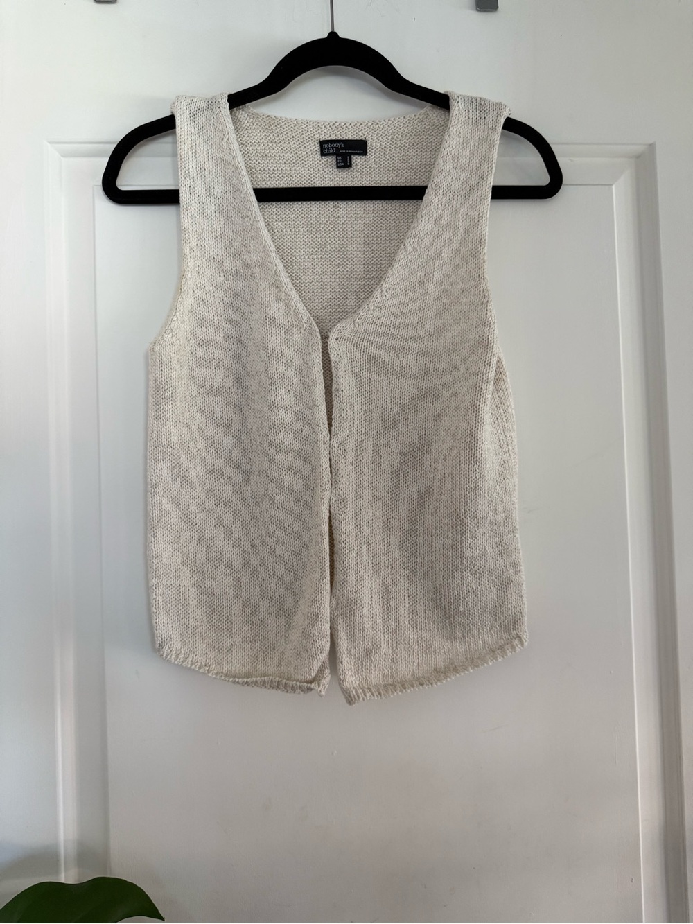 Nobody’s Child Cream Knit V-Neck Sweater Vest